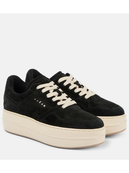 Plattform semsket skinn sneakers Hogan svart