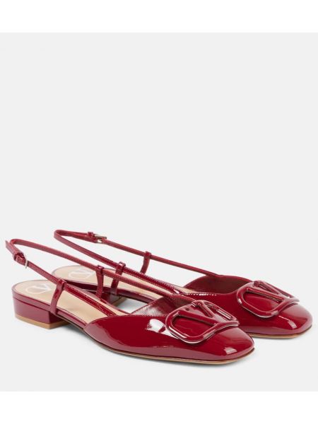 Slingback lakkskinn lær ballerinasko Valentino Garavani rød