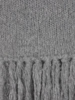 Echarpe à franges en tricot Lardini gris