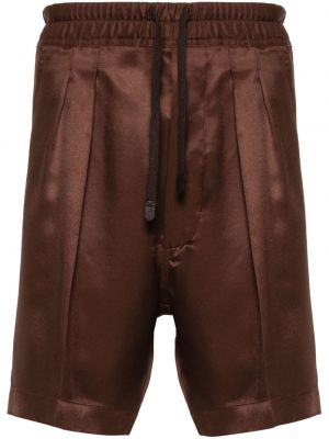 Plisirane svilene bermuda kratke hlače Tom Ford smeđa