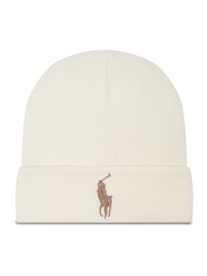 Dzianinowa czapka Ralph Lauren biała