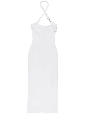 Вечерна рокля с катарама The Attico бяло