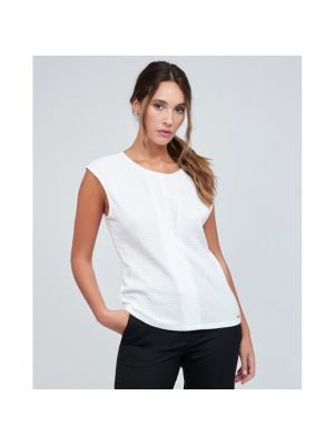 Blusa manga corta drapeado Calvin Klein blanco