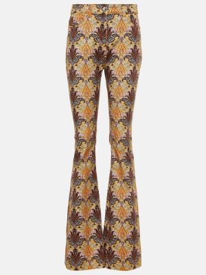 Bootcut džínsy s vysokým pásom s paisley vzorom Etro