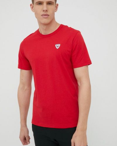 Памучна тениска с дълъг ръкав с апликация Rossignol червено