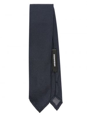Копринена вратовръзка с принт Dsquared2 синьо