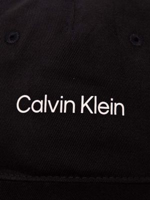 Czapka z daszkiem z nadrukiem Calvin Klein Performance czarna