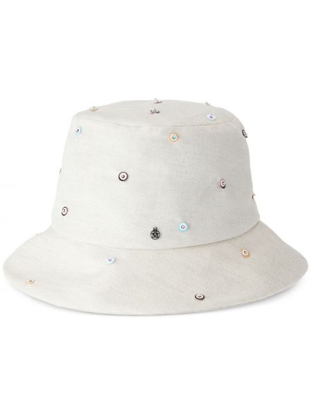 Kepurė su blizgučiais Maison Michel balta