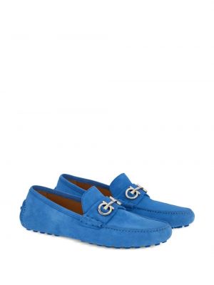 Kožené loafers s přezkou Ferragamo modré