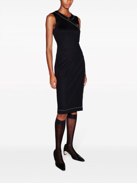 Asymetrické koktejlové šaty Rosetta Getty černé