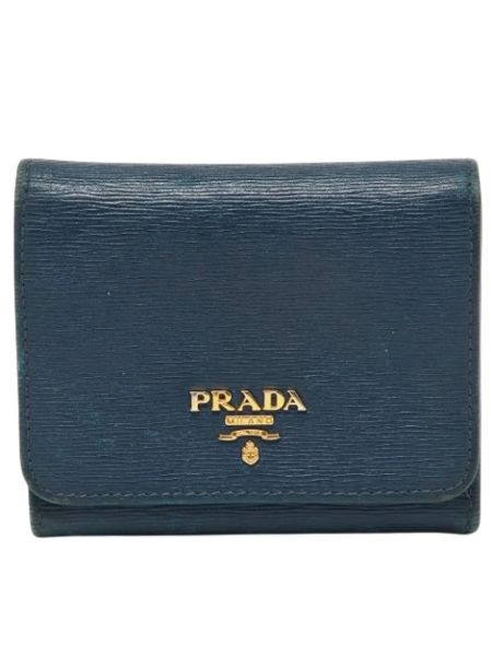 Retro leder geldbörse Prada Vintage blau