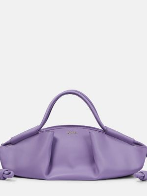 Kožená nákupná taška Loewe fialová