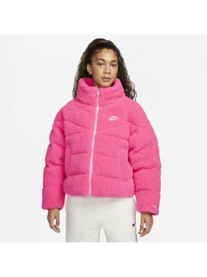 Dzianinowa kurtka puchowa Nike różowa
