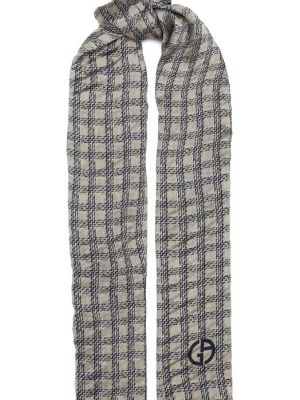 Шелковый шарф Giorgio Armani серый