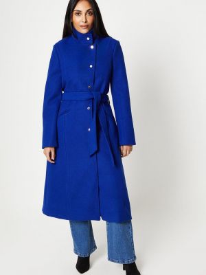 Пальто с поясом на пуговицах Wallis синее