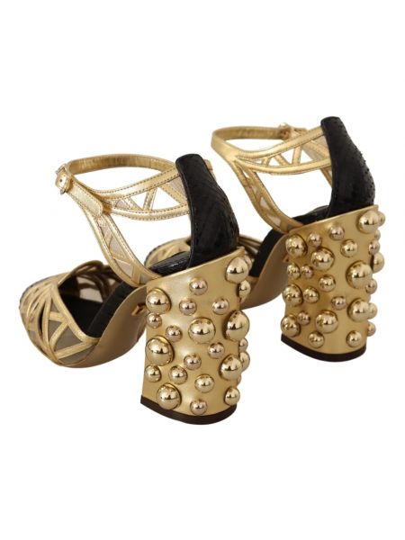 Sandalias con tacón de tacón alto Dolce & Gabbana amarillo