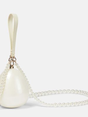 Clutch torbica sa perlicama s kristalima Simone Rocha bež