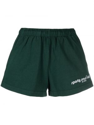 Shorts de sport à imprimé Sporty & Rich vert