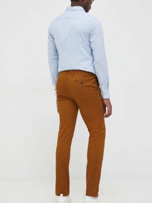 Přiléhavé kalhoty Sisley hnědé