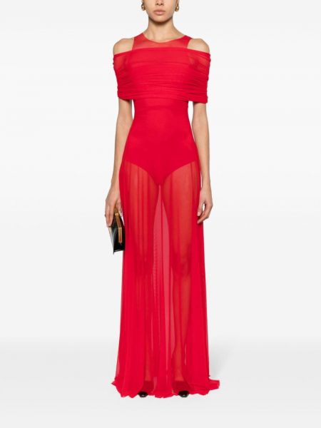 Večerní šaty se síťovinou Atu Body Couture červené