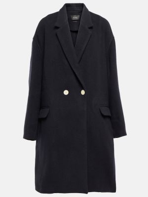 Kašmírový vlněný krátký kabát Isabel Marant černý