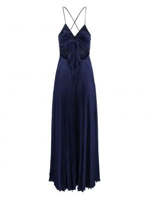 Satynowa sukienka wieczorowa plisowana A.l.c. niebieska