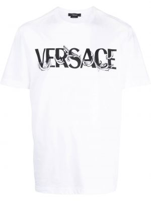 T-shirt à imprimé Versace blanc