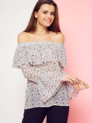 Bluza s cvetličnim vzorcem Cocomore bela