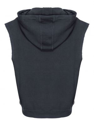 Bluza z kapturem bez rękawów bawełniana z kryształkami Pinko czarna