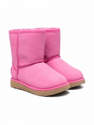 Lær høye flate støvler for jenter Ugg Kids rosa