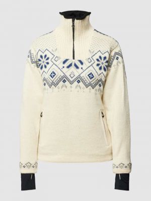 Biały dzianinowy sweter na zamek Dale Of Norway