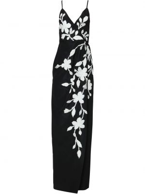 Floral silke dress Carolina Herrera svart