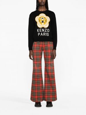 Vlněný svetr s tygřím vzorem Kenzo černý