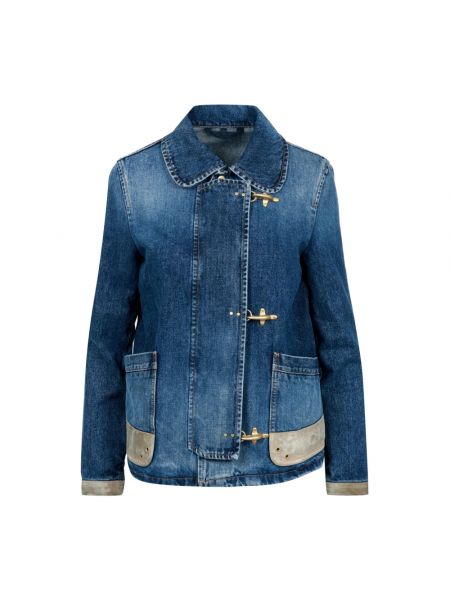 Niebieska kurtka jeansowa z kieszeniami Fay