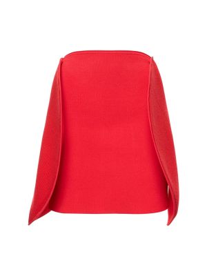 Jupe courte en laine Victoria Beckham rouge