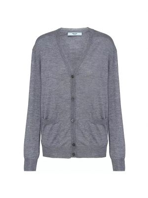 Кашемировый шерстяной свитер Prada серый