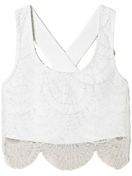 Top i crepe Twinset hvid