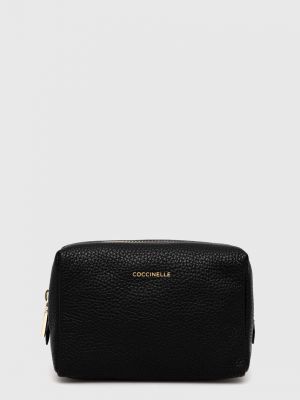 Kožna kozmetička torbica Coccinelle crna
