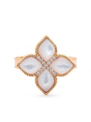 Gėlėtas žiedas su perlais Roberto Coin