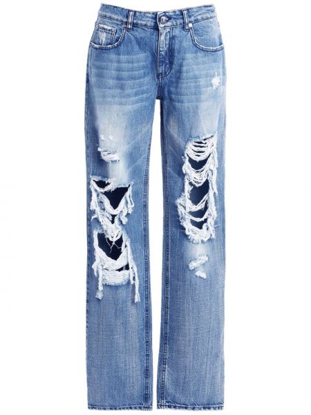 Voľné priliehavé džínsy s rovným strihom s nízkym pásom Retrofete modrá