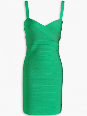 Платье мини Herve Leger зеленое