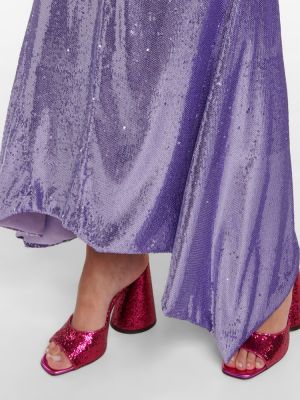 Robe longue à paillettes The Attico violet