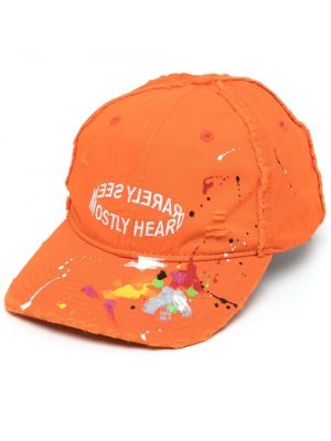 Haftowana czapka z daszkiem Mostly Heard Rarely Seen pomarańczowa