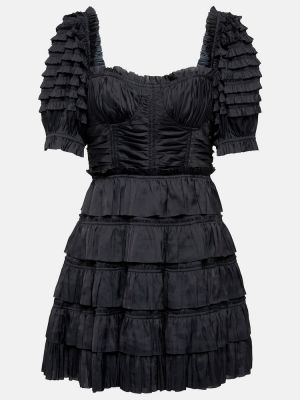 Mini vestido de raso Ulla Johnson negro