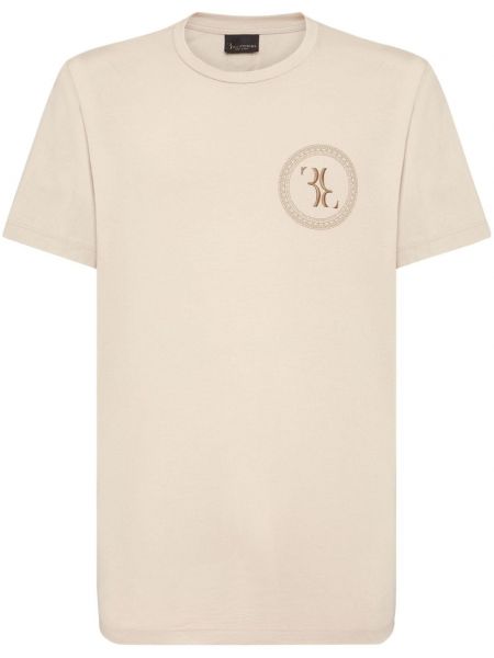 T-shirt brodé en coton Billionaire beige