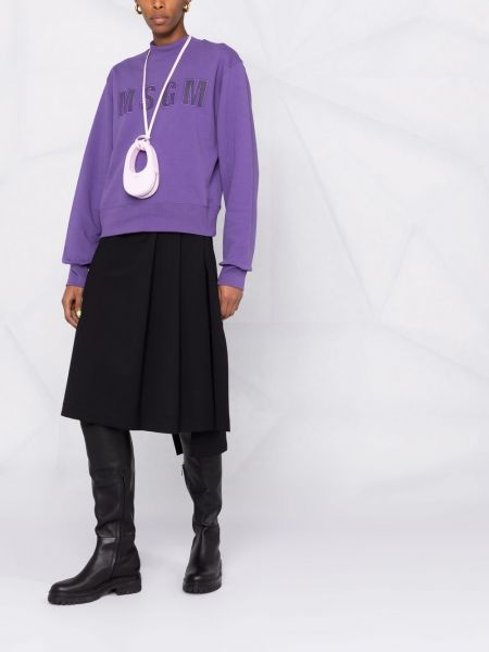Sudadera con bordado con cuello alto Msgm violeta