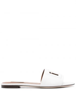 Sandály na podpatku na nízkém podpatku Dolce & Gabbana bílé