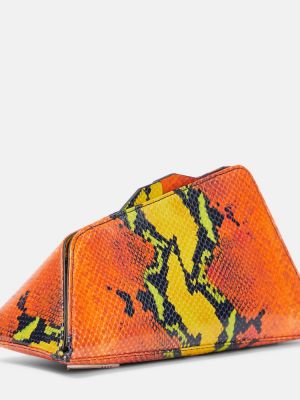 Kožená listová kabelka so vzorom hadej kože The Attico