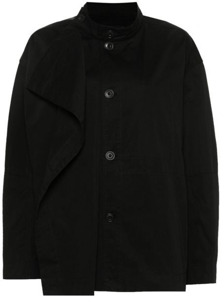 Asimetrična bombažna jakna Lemaire črna
