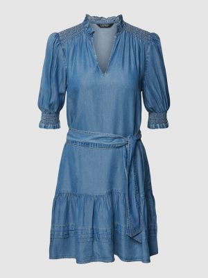 Sukienka jeansowa z lyocellu Lauren Ralph Lauren niebieska